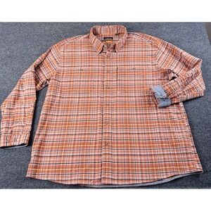 ORVIS Mens 2XL Plaid Long Sleeve Button Up Active Fit Cotton Blend Outdoor  EUC
